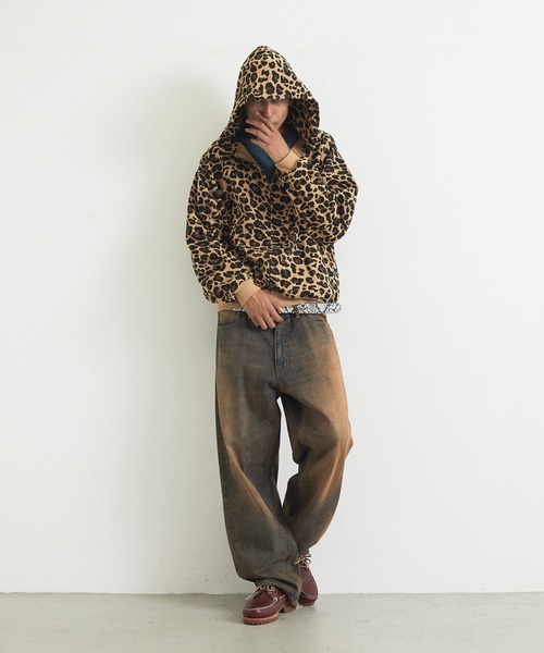 XLARGE（エクストララージ）の「LEOPARD ZIP HOODED SWEATSHIRT（パーカー・メンズ・チャコール/ホワイト/ベージュ・S/M/L/XL）」の11枚目の写真