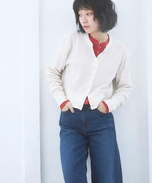 HANES(ヘインズ)の「『別注』HANES×DOORS ワッフルコンパクトカーディガン(カーディガン/ボレロ・レディース・グレー/オフホワイト/ネイビー・FREE)」の7枚目の写真