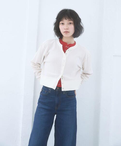 HANES(ヘインズ)の「『別注』HANES×DOORS ワッフルコンパクトカーディガン(カーディガン/ボレロ・レディース・グレー/オフホワイト/ネイビー・FREE)」の8枚目の写真