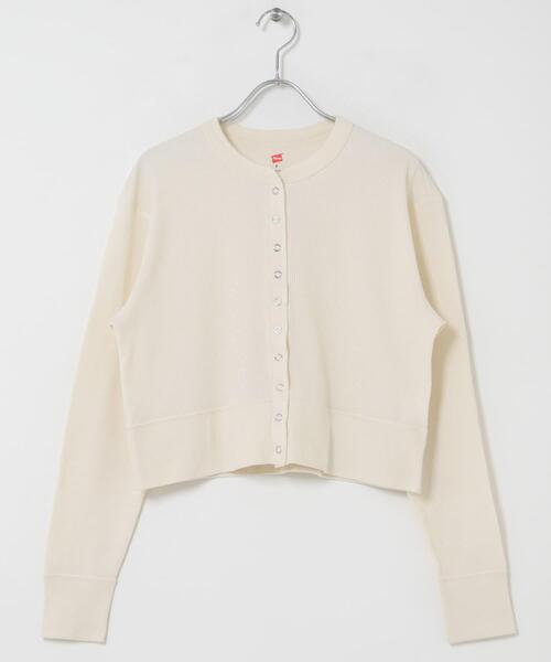 HANES(ヘインズ)の「『別注』HANES×DOORS ワッフルコンパクトカーディガン(カーディガン/ボレロ・レディース・グレー/オフホワイト/ネイビー・FREE)」の9枚目の写真