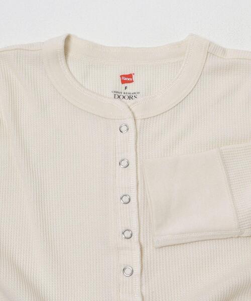 HANES(ヘインズ)の「『別注』HANES×DOORS ワッフルコンパクトカーディガン(カーディガン/ボレロ・レディース・グレー/オフホワイト/ネイビー・FREE)」の10枚目の写真