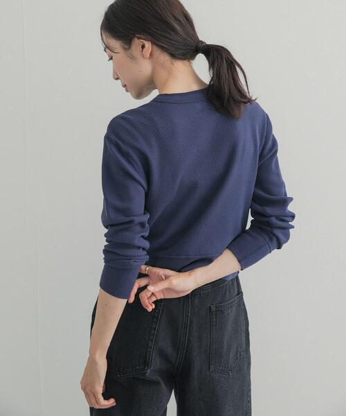 HANES(ヘインズ)の「『別注』HANES×DOORS ワッフルコンパクトカーディガン(カーディガン/ボレロ・レディース・グレー/オフホワイト/ネイビー・FREE)」の18枚目の写真