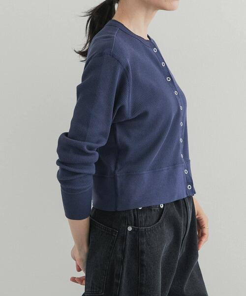 HANES(ヘインズ)の「『別注』HANES×DOORS ワッフルコンパクトカーディガン(カーディガン/ボレロ・レディース・グレー/オフホワイト/ネイビー・FREE)」の19枚目の写真