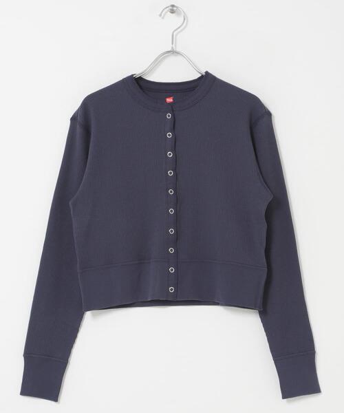 HANES(ヘインズ)の「『別注』HANES×DOORS ワッフルコンパクトカーディガン(カーディガン/ボレロ・レディース・グレー/オフホワイト/ネイビー・FREE)」の21枚目の写真