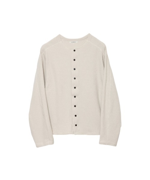 MATSUFUJI(マツフジ)の「Dual-layer Knit Cardigan(カーディガン/ボレロ・メンズ・チャコールグレー/アイボリー・3/2)」の2枚目の写真