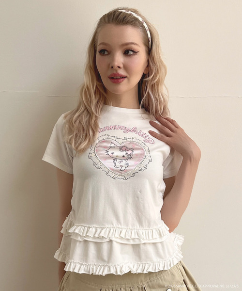 MORE self LOVE(モアセルフラブ)の「【CHARMMY KITTY】HEART TEE(Tシャツ/カットソー・レディース・ブラック/オフホワイト・FREE)」の4枚目の写真