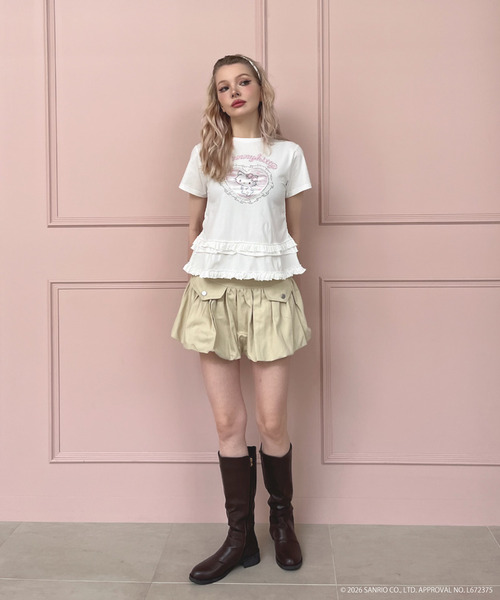 MORE self LOVE(モアセルフラブ)の「【CHARMMY KITTY】HEART TEE(Tシャツ/カットソー・レディース・ブラック/オフホワイト・FREE)」の8枚目の写真