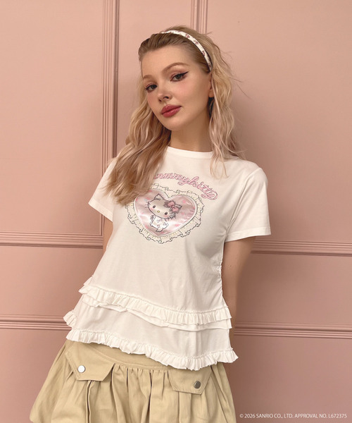 MORE self LOVE(モアセルフラブ)の「【CHARMMY KITTY】HEART TEE(Tシャツ/カットソー・レディース・ブラック/オフホワイト・FREE)」の10枚目の写真