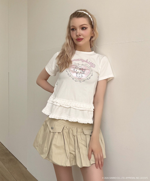 MORE self LOVE(モアセルフラブ)の「【CHARMMY KITTY】HEART TEE(Tシャツ/カットソー・レディース・ブラック/オフホワイト・FREE)」の12枚目の写真