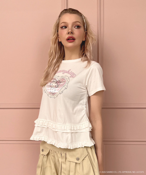 MORE self LOVE(モアセルフラブ)の「【CHARMMY KITTY】HEART TEE(Tシャツ/カットソー・レディース・ブラック/オフホワイト・FREE)」の13枚目の写真