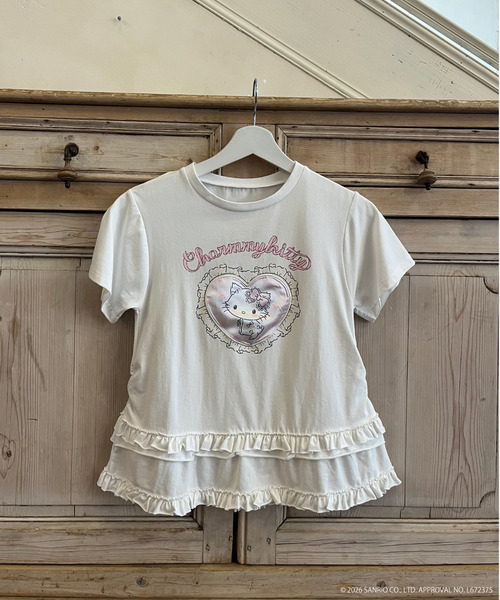 MORE self LOVE(モアセルフラブ)の「【CHARMMY KITTY】HEART TEE(Tシャツ/カットソー・レディース・ブラック/オフホワイト・FREE)」の14枚目の写真