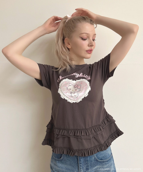 MORE self LOVE(モアセルフラブ)の「【CHARMMY KITTY】HEART TEE(Tシャツ/カットソー・レディース・ブラック/オフホワイト・FREE)」の15枚目の写真