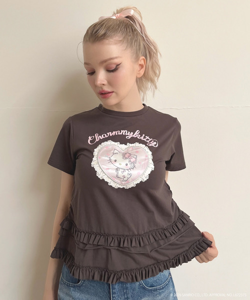 MORE self LOVE(モアセルフラブ)の「【CHARMMY KITTY】HEART TEE(Tシャツ/カットソー・レディース・ブラック/オフホワイト・FREE)」の16枚目の写真