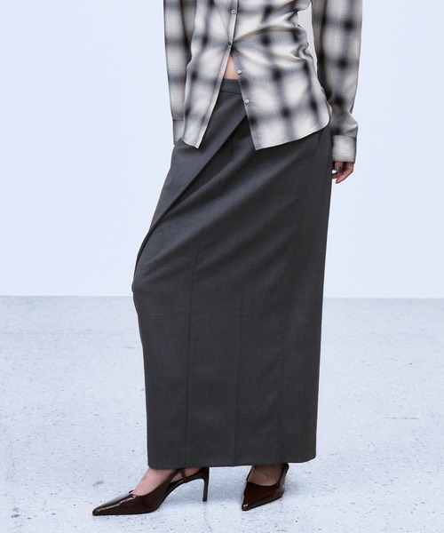 THINGS THAT MATTER(シングス ザット マター)の「ASYMMETRIC WRAP SKIRT / アシンメトリーラップスカート(スカート・レディース・グレー/ネイビー/サックスブルー・2/1)」の19枚目の写真