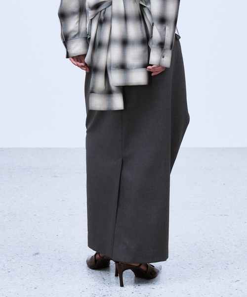 THINGS THAT MATTER(シングス ザット マター)の「ASYMMETRIC WRAP SKIRT / アシンメトリーラップスカート(スカート・レディース・グレー/ネイビー/サックスブルー・2/1)」の20枚目の写真