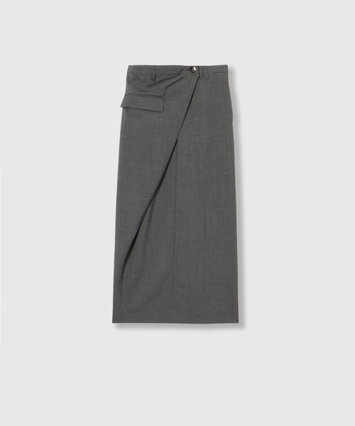 THINGS THAT MATTER(シングス ザット マター)の「ASYMMETRIC WRAP SKIRT / アシンメトリーラップスカート(スカート・レディース・グレー/ネイビー/サックスブルー・2/1)」の11枚目の写真