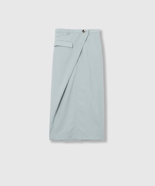 THINGS THAT MATTER(シングス ザット マター)の「ASYMMETRIC WRAP SKIRT / アシンメトリーラップスカート(スカート・レディース・グレー/ネイビー/サックスブルー・2/1)」の9枚目の写真