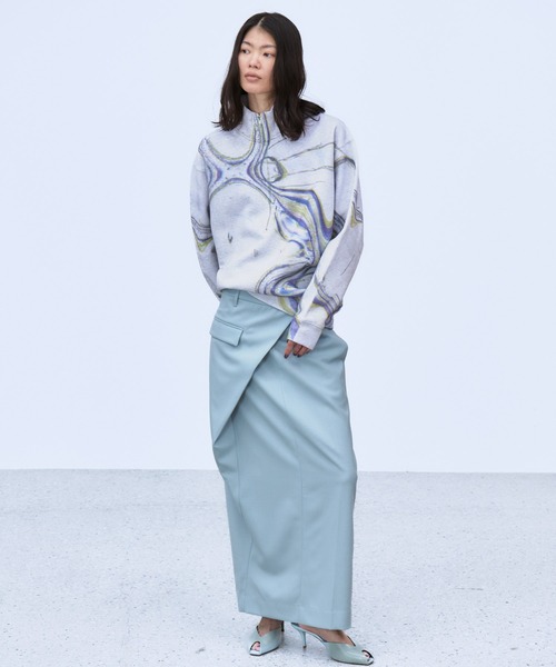 THINGS THAT MATTER(シングス ザット マター)の「ASYMMETRIC WRAP SKIRT / アシンメトリーラップスカート(スカート・レディース・グレー/ネイビー/サックスブルー・2/1)」の15枚目の写真