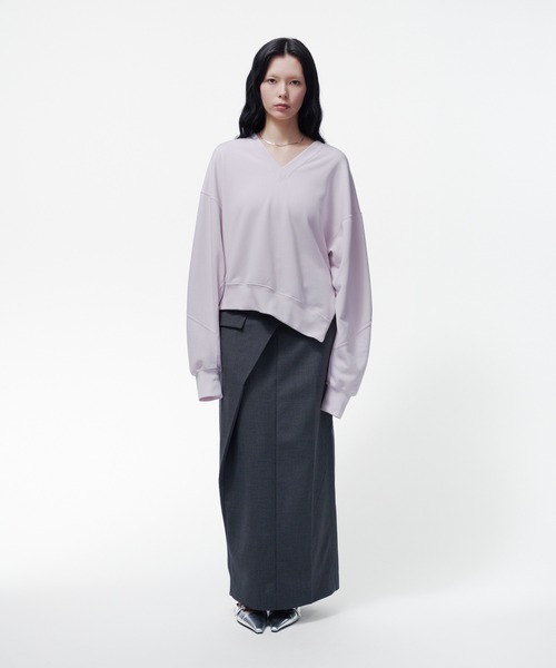 THINGS THAT MATTER(シングス ザット マター)の「ASYMMETRIC WRAP SKIRT / アシンメトリーラップスカート(スカート・レディース・グレー/ネイビー/サックスブルー・2/1)」の6枚目の写真
