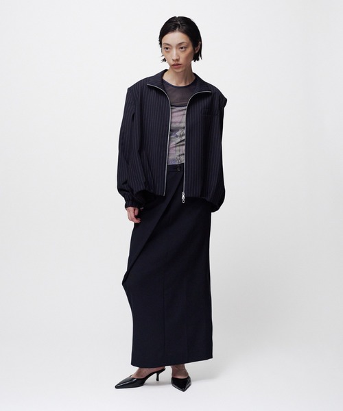 THINGS THAT MATTER(シングス ザット マター)の「ASYMMETRIC WRAP SKIRT / アシンメトリーラップスカート(スカート・レディース・グレー/ネイビー/サックスブルー・2/1)」の7枚目の写真