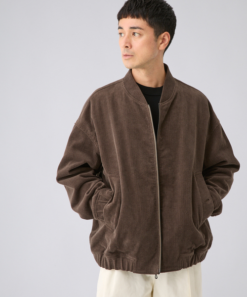 EDIFICE(エディフィス)の「8W コーデュロイ ジップ ブルゾン(MA-1・メンズ・ホワイト/チャコールグレー・MEDIUM/LARGE)」の6枚目の写真