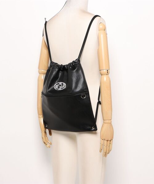 GYDA(ジェイダ)の「【GYDA/ジェイダ】 RHINESTONE BIG METAL SERIES ナップサック(バックパック/リュック・レディース・グレー/レオパード/ブラック・FREE)」の8枚目の写真