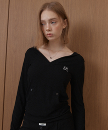 LR V-NECK HOODIE_BLACK