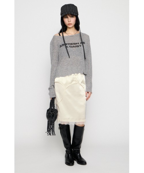 LAGUA GEM(ラグアジェム)の「CAMI DOCKING SATIN スカート(スカート・レディース・ブラック/カーキ/アイボリー・X-SMALL/SMALL/MEDIUM)」の9枚目の写真