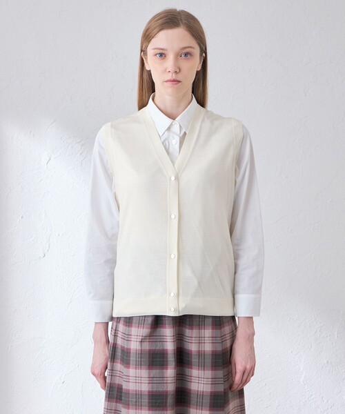 MACKINTOSH LONDON（マッキントッシュ ロンドン）の「クリアニットジレ（ベスト・レディース・ブラウン系その他4/オフホワイト・38）」の9枚目の写真