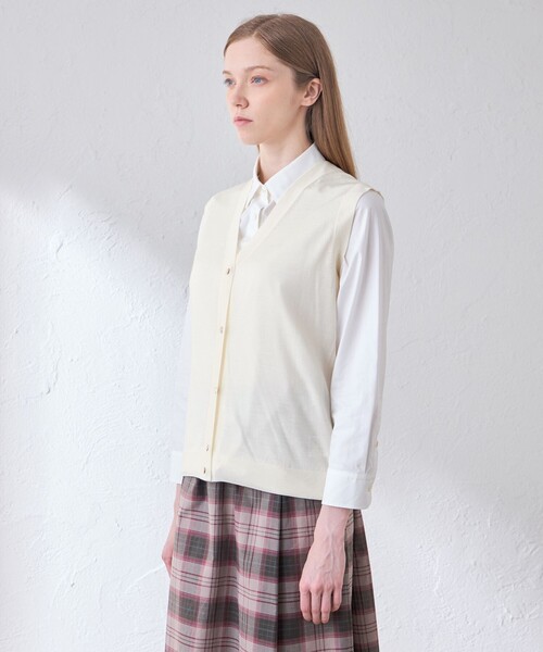 MACKINTOSH LONDON（マッキントッシュ ロンドン）の「クリアニットジレ（ベスト・レディース・ブラウン系その他4/オフホワイト・38）」の10枚目の写真