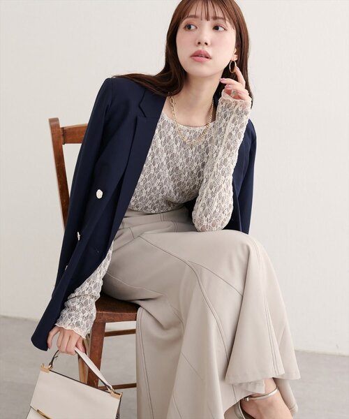 natural couture(ナチュラルクチュール)の「べこべこ金釦テーラージャケット(テーラードジャケット・レディース・ブラウン/ベージュ/ネイビー/その他1・FREE)」の16枚目の写真