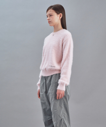 HAIRY BASIC KNIT TOP - PINK