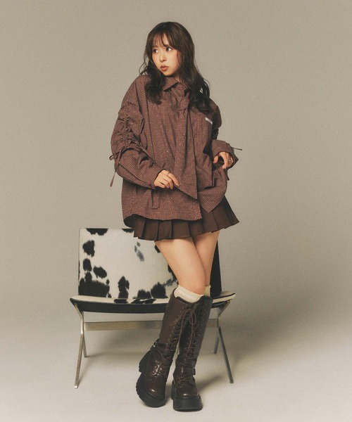 Amly City(アンリーシティ)の「ハートチャーム付きプリーツスカート(スカート・レディース・グレー/ブラウン系その他/ブラウン・FREE)」の16枚目の写真