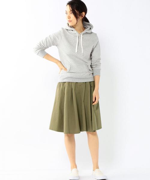 coen（コーエン）の「コットンツイルフレアスカート（スカート・レディース・オリーブ/ネイビー・LARGE/MEDIUM）」の6枚目の写真