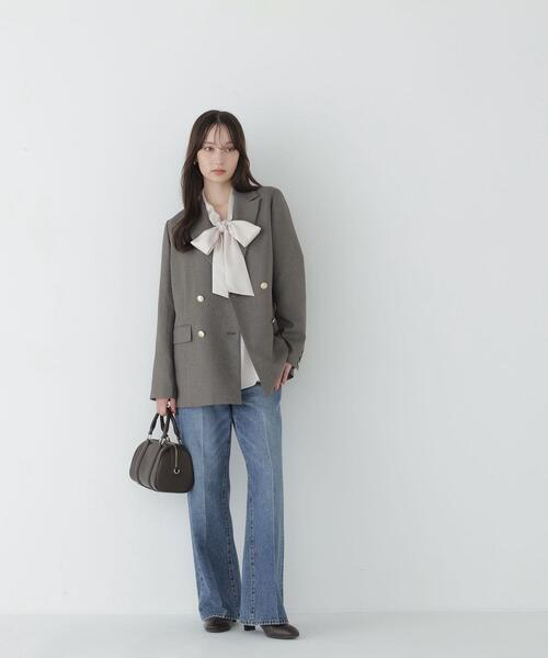 NATURAL BEAUTY BASIC（ナチュラルビューティーベーシック）の「リボンタイペプラムブラウス（シャツ/ブラウス・レディース・ベージュ/オフホワイト/ブルー・FREE）」の18枚目の写真