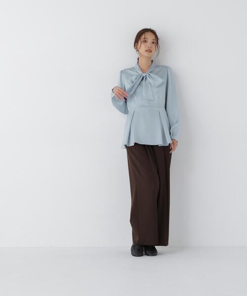 NATURAL BEAUTY BASIC（ナチュラルビューティーベーシック）の「リボンタイペプラムブラウス（シャツ/ブラウス・レディース・ベージュ/オフホワイト/ブルー・FREE）」の14枚目の写真