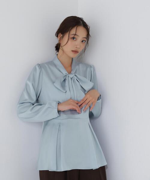 NATURAL BEAUTY BASIC（ナチュラルビューティーベーシック）の「リボンタイペプラムブラウス（シャツ/ブラウス・レディース・ベージュ/オフホワイト/ブルー・FREE）」の15枚目の写真