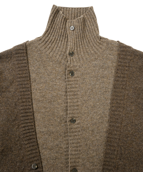 AJOBYAJO（アジョバイアジョ）の「Double Layered Turtleneck Cardigan [BROWN]（カーディガン/ボレロ・レディース・その他・MEDIUM/LARGE）」の4枚目の写真