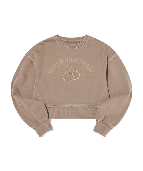 KIRSH（キルシー）の「ピグメントダイアーチチェリークロップスウェットシャツ[ブラウン]（スウェット・レディース・その他・1）」の2枚目の写真