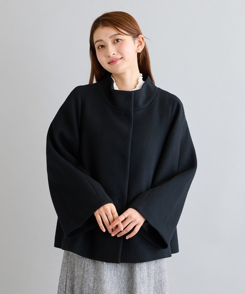 Rose Tiara(ローズティアラ)の「【2WAY】ケープ風ショートコート(その他アウター・レディース・ブルー/ブラック/オフホワイト・46/42/38)」の22枚目の写真