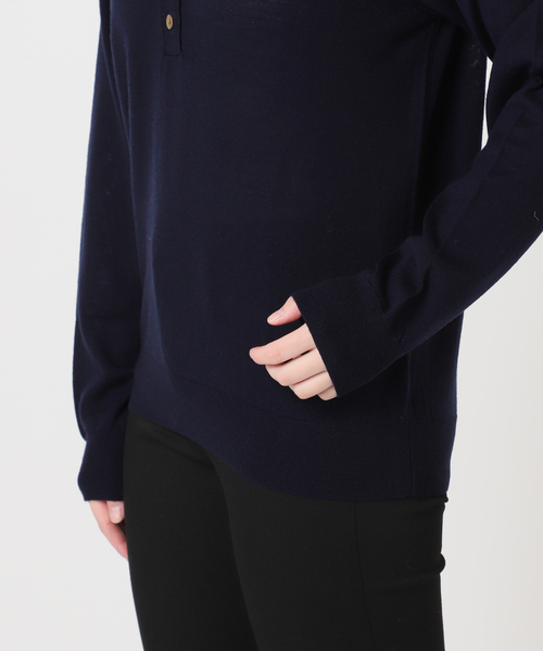 JOURNAL STANDARD(ジャーナルスタンダード)の「《WEB限定追加3》ウォッシャブルウール ポロシャツ(ニット/セーター・レディース・ネイビー・FREE)」の14枚目の写真