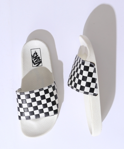 VANS（バンズ）の「【VANS/バンズ】 Slide-On Checkerboard/チェッカーボードサンダル_#（サンダル・レディース・ホワイト・7/6/8）」の2枚目の写真