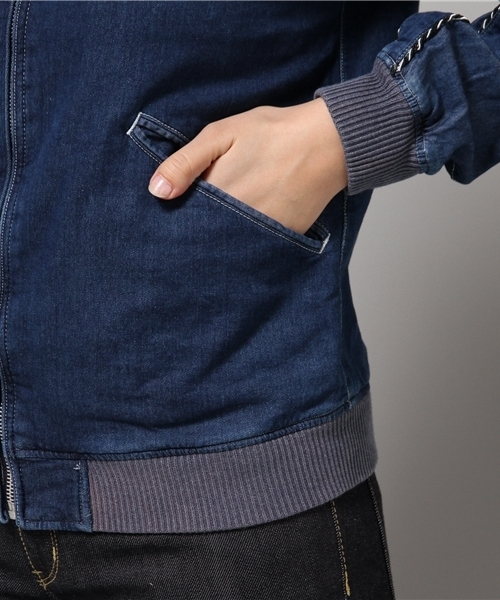 HYSTERIC GLAMOUR(ヒステリックグラマー)の「LIVE IN HYSTERIC刺繍 スカジャン(ブルゾン・レディース・インディゴブルー・MEDIUM/SMALL)」の12枚目の写真