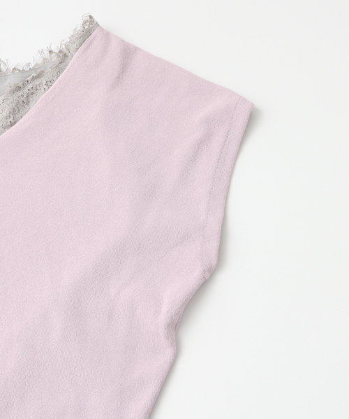 URBAN RESEARCH（アーバンリサーチ）の「UR レースレイヤードニット（ニット/セーター・レディース・ライラック/ネイビー/ベージュ系その他/ライトカーキ・FREE）」の14枚目の写真