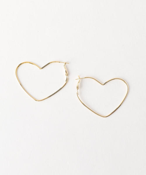 BEAUTY&YOUTH UNITED ARROWS(ビューティーアンドユースユナイテッドアローズ)の「BY メタルハート ビッグピアス ◆(ピアス(両耳用)・レディース・ゴールド/ピンク・FREE)」の1枚目の写真