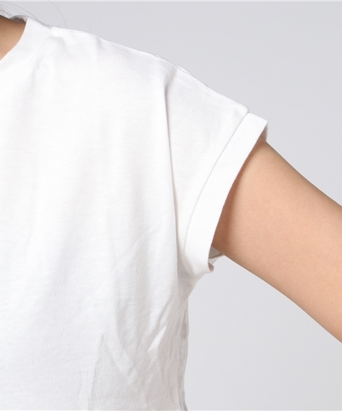 ＼＼新色登場／／異素材切り替えフレンチスリーブフレアトップス