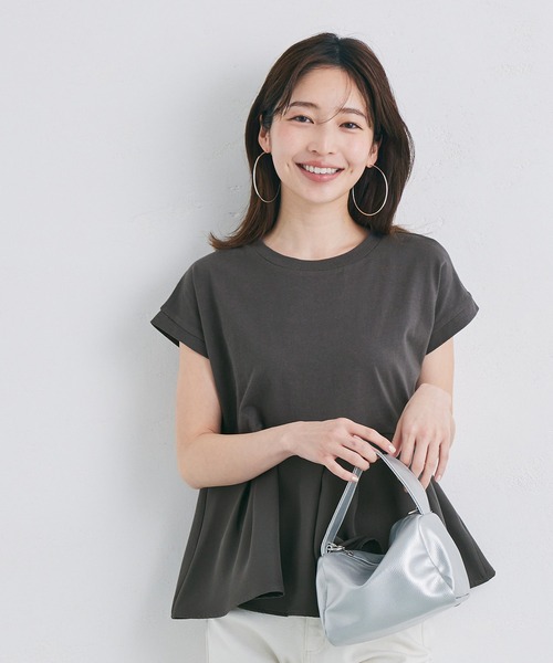 極美品　オッズクローチェ　OzzCroce フレンチスリーブ　異素材　プリント 極美品 オッズクローチェ OzzCroce フレンチスリーブ 異素材