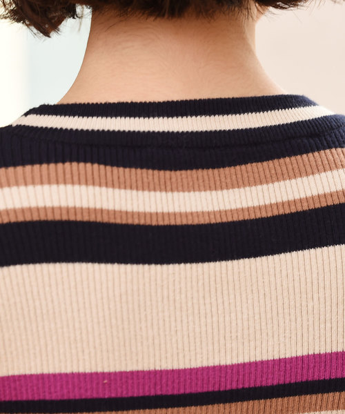 Luz Llena(ラズレナ)の「マルチボーダー柄リブニットトップス(ニット/セーター・レディース・イエロー/ピンク・MEDIUM)」の13枚目の写真