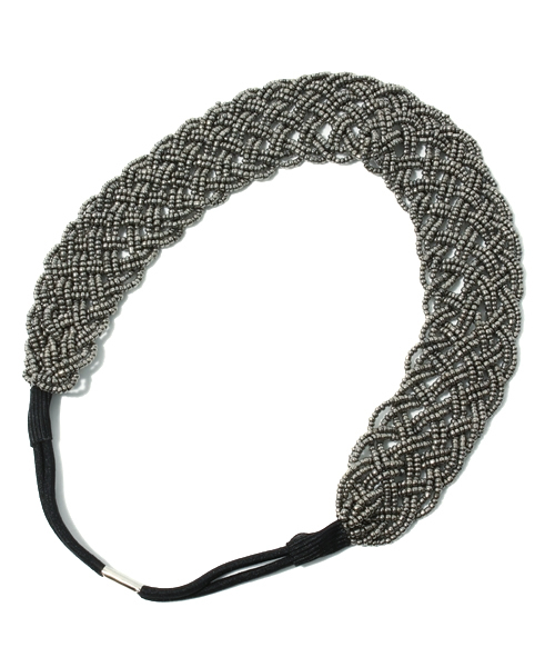 ROSE BUD（ローズバッド）の「(LL ACCESSORIES)3YJ009 BEADS HAIR BAND（ヘアバンド・レディース・ブラック/グレー/マルチ・ONE SIZE）」の3枚目の写真