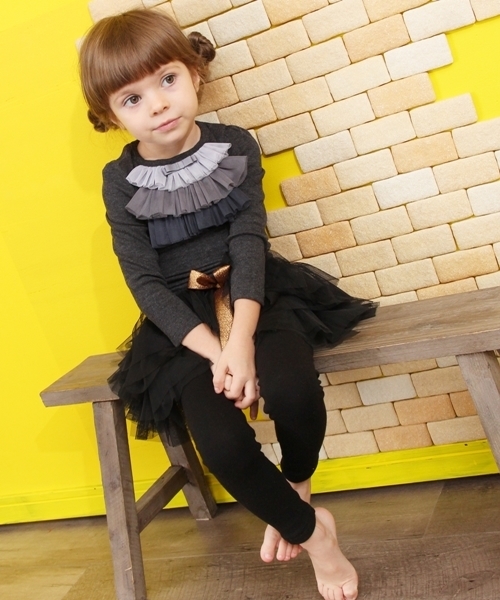 Rora（ローラ）の「ルリ チュチュ 黒 スカッツ（スカート・キッズ・ブラック/ネイビー・100cm/110cm/120cm/130cm/90cm/90㎝/140cm）」の5枚目の写真